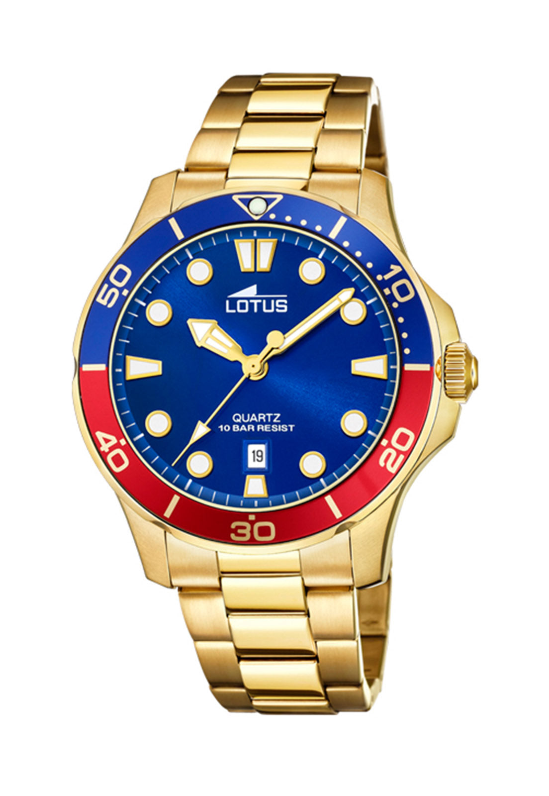 Reloj Lotus de hombre dorado crono