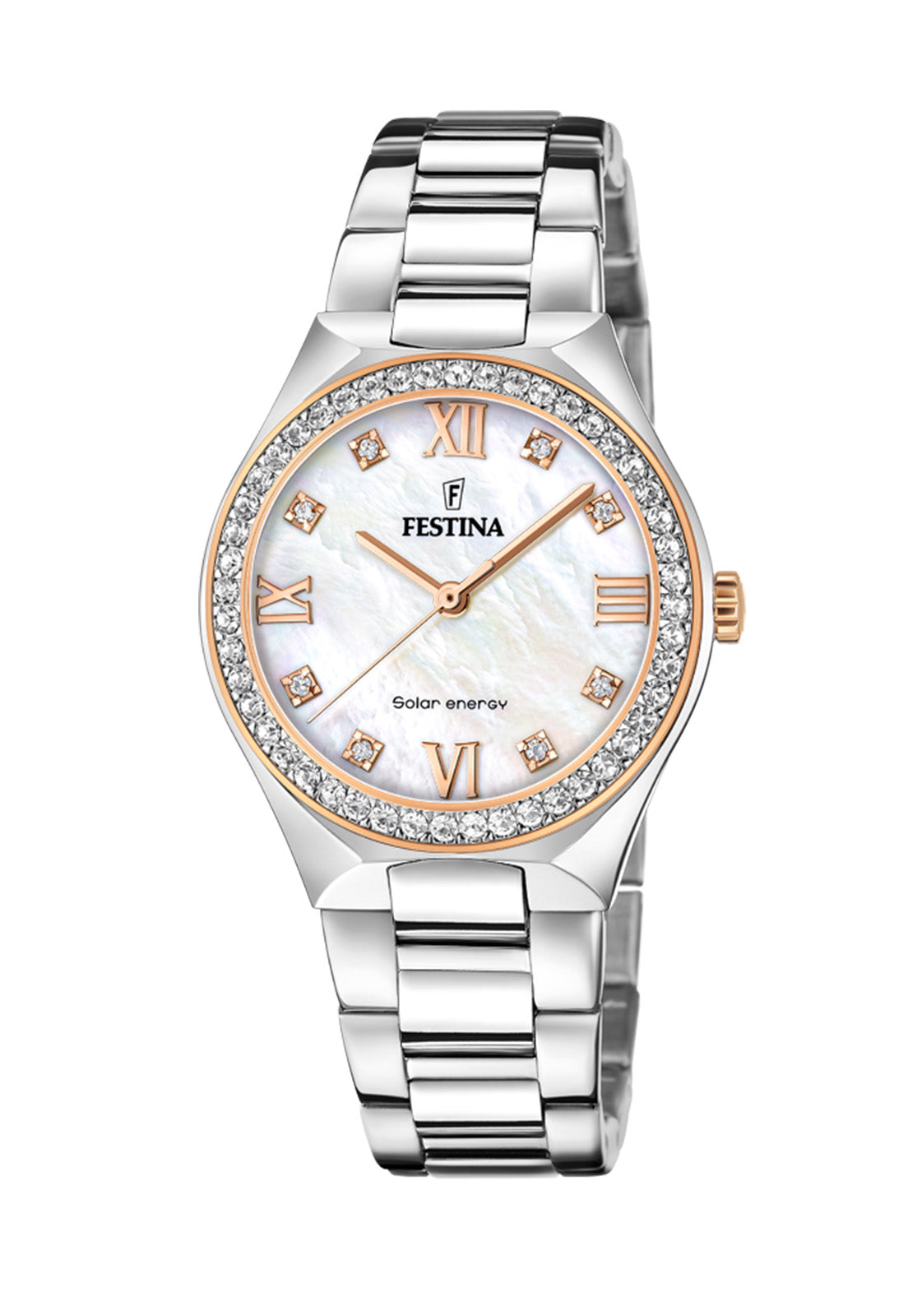 Festina solar energy f20660/3 plateado cuero, hombre